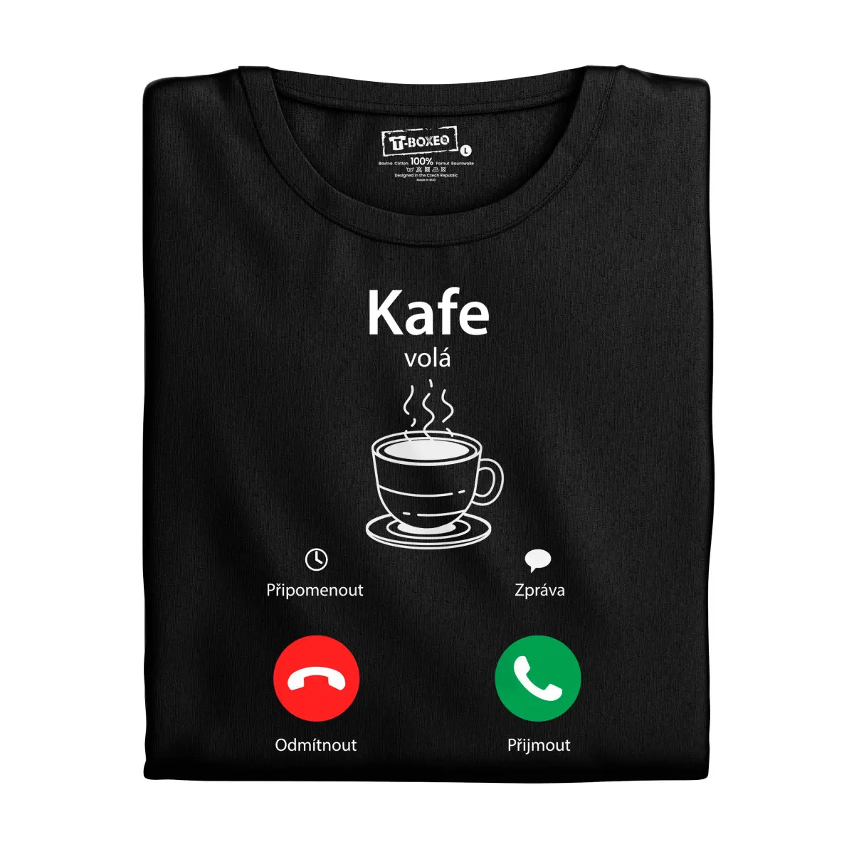 Dámské tričko s potiskem “Kafe volá” | Dárek k narozeninám, svátku, výročí, vánocům | Dárek pro muže, ženu | Vtipné tričko | 100% bavlna | dárek k ván