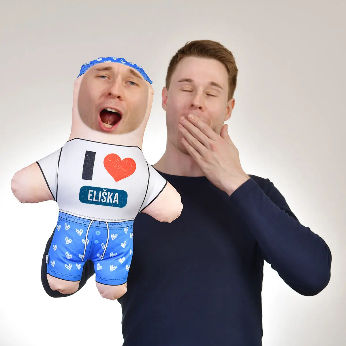 2+1 ZDARMA MiniKlon Kluk do postele | Vtipný dárek s vlastní fotkou | fotodárek | dárek pro muže, ženy, děti | Dárek k narozeninám, svátku, výročí