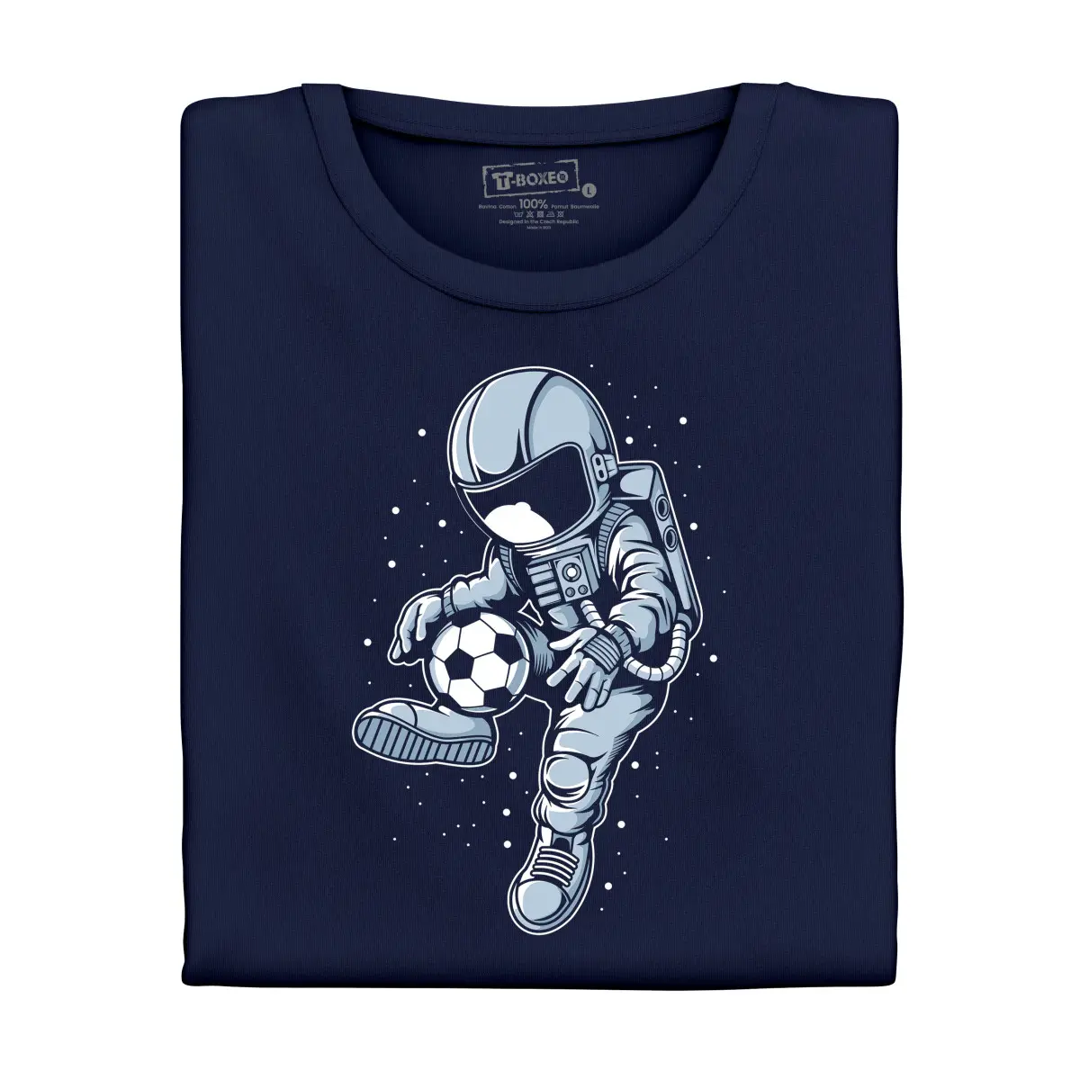 Pánské tričko s potiskem “Astronaut fotbalista” | Dárek k narozeninám, svátku, výročí, vánocům | Dárek pro muže, ženu | Vtipné tričko | 100% bavlna |