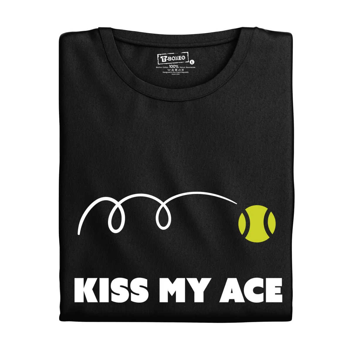 Pánské tričko s potiskem "Kiss my ace" | Dárek k narozeninám, svátku, výročí, vánocům | Dárek pro muže, ženu | Vtipné tričko | 100% bavlna | dárek k v