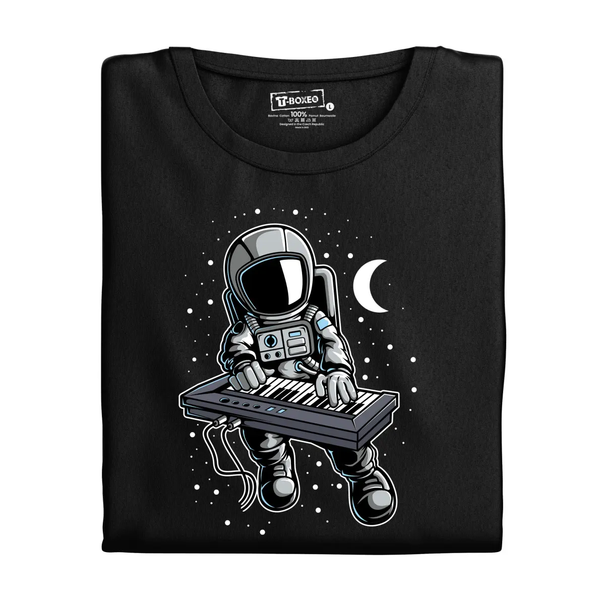 Pánské tričko s potiskem “Astronaut s keyboardem” | Dárek k narozeninám, svátku, výročí, vánocům | Dárek pro muže, ženu | Vtipné tričko | 100% bavlna