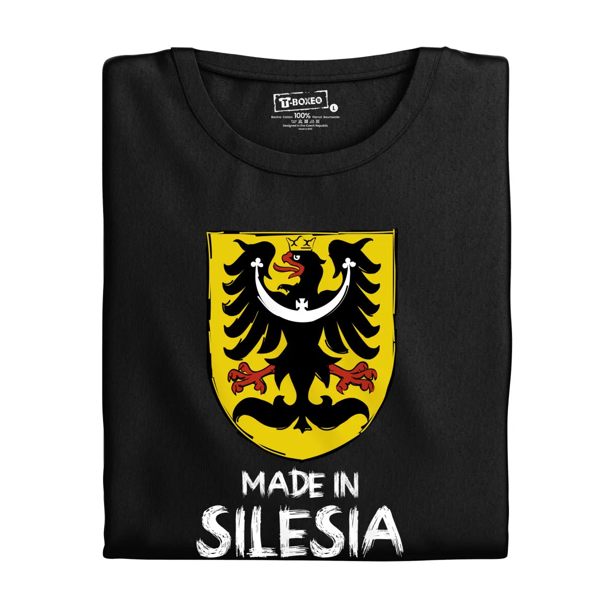 Pánské tričko s potiskem “Made in Silesia” | Dárek k narozeninám, svátku, výročí, vánocům | Dárek pro muže, ženu | Vtipné tričko | 100% bavlna | dárek