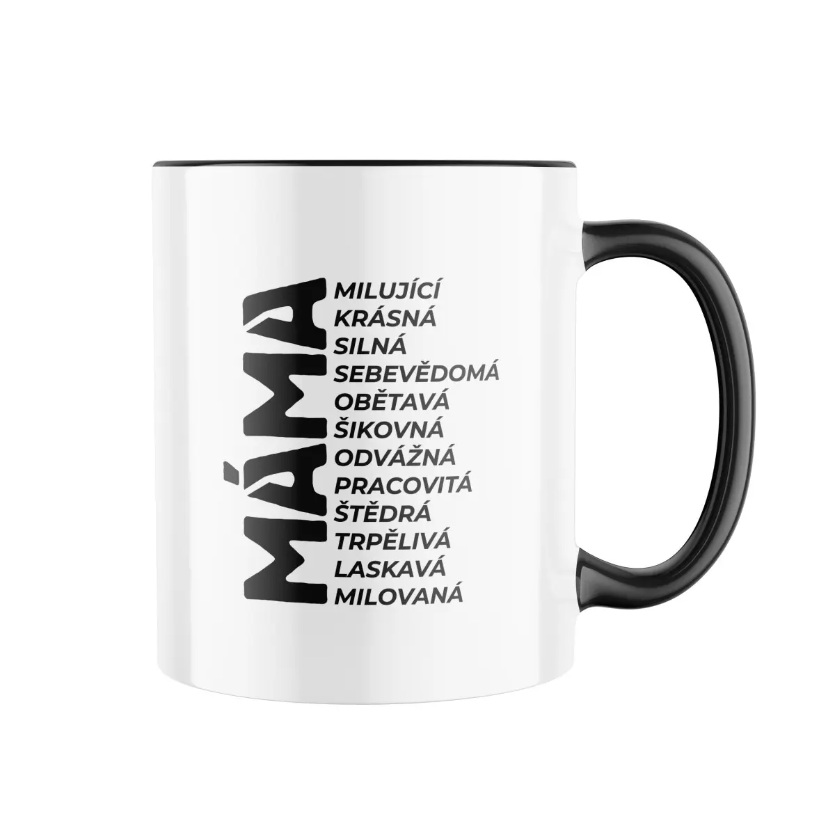 Keramický hrnek s potiskem Máma + přívlastky