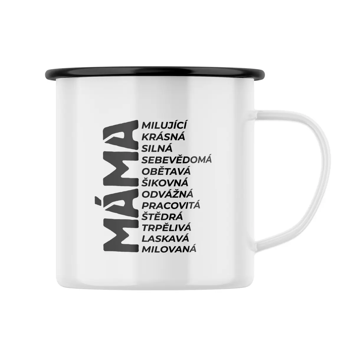 Plecháček s potiskem Máma + přívlastky
