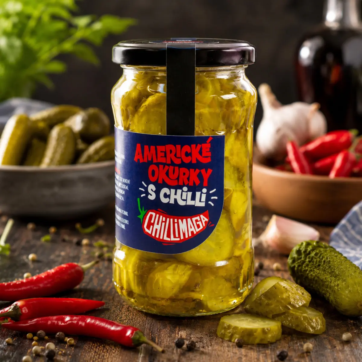 Chilli Maga Americké okurky s chilli 350 g