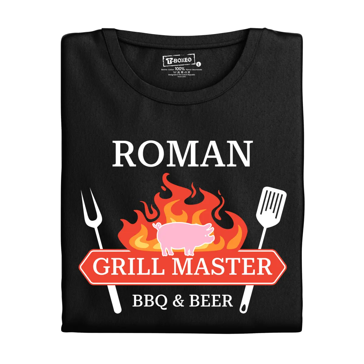 Pánské tričko s potiskem Grill master prase | Dárek k narozeninám, svátku, výročí, vánocům | Dárek pro muže, ženu | Vtipné tričko | 100% bavlna | dáre