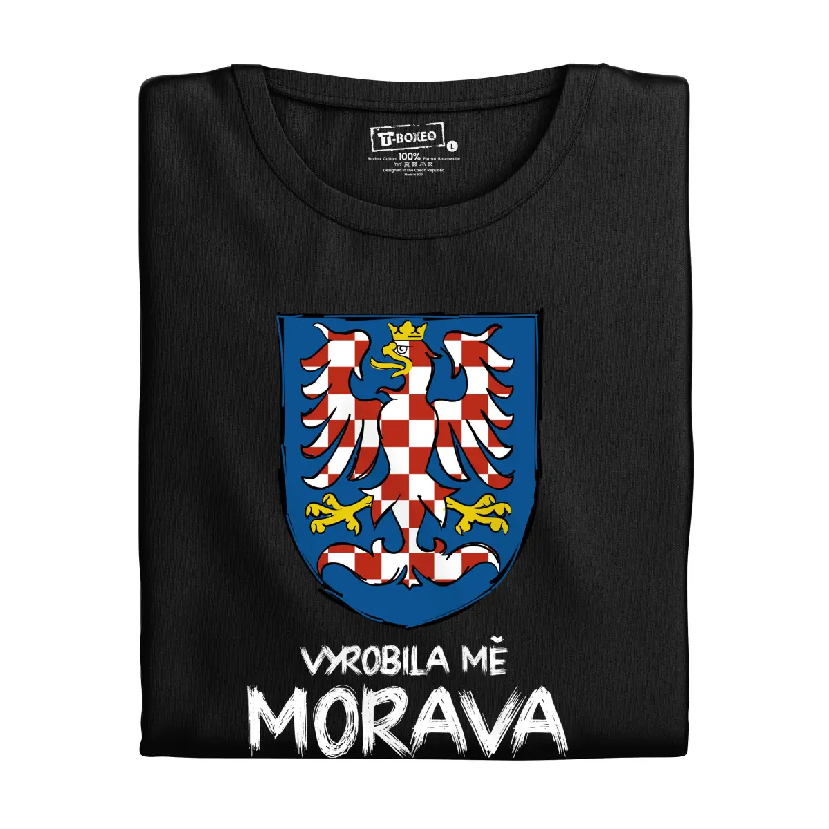 Pánské tričko s potiskem “Vyrobila mě Morava” | Dárek k narozeninám, svátku, výročí, vánocům | Dárek pro muže, ženu | Vtipné tričko | 100% bavlna | dá
