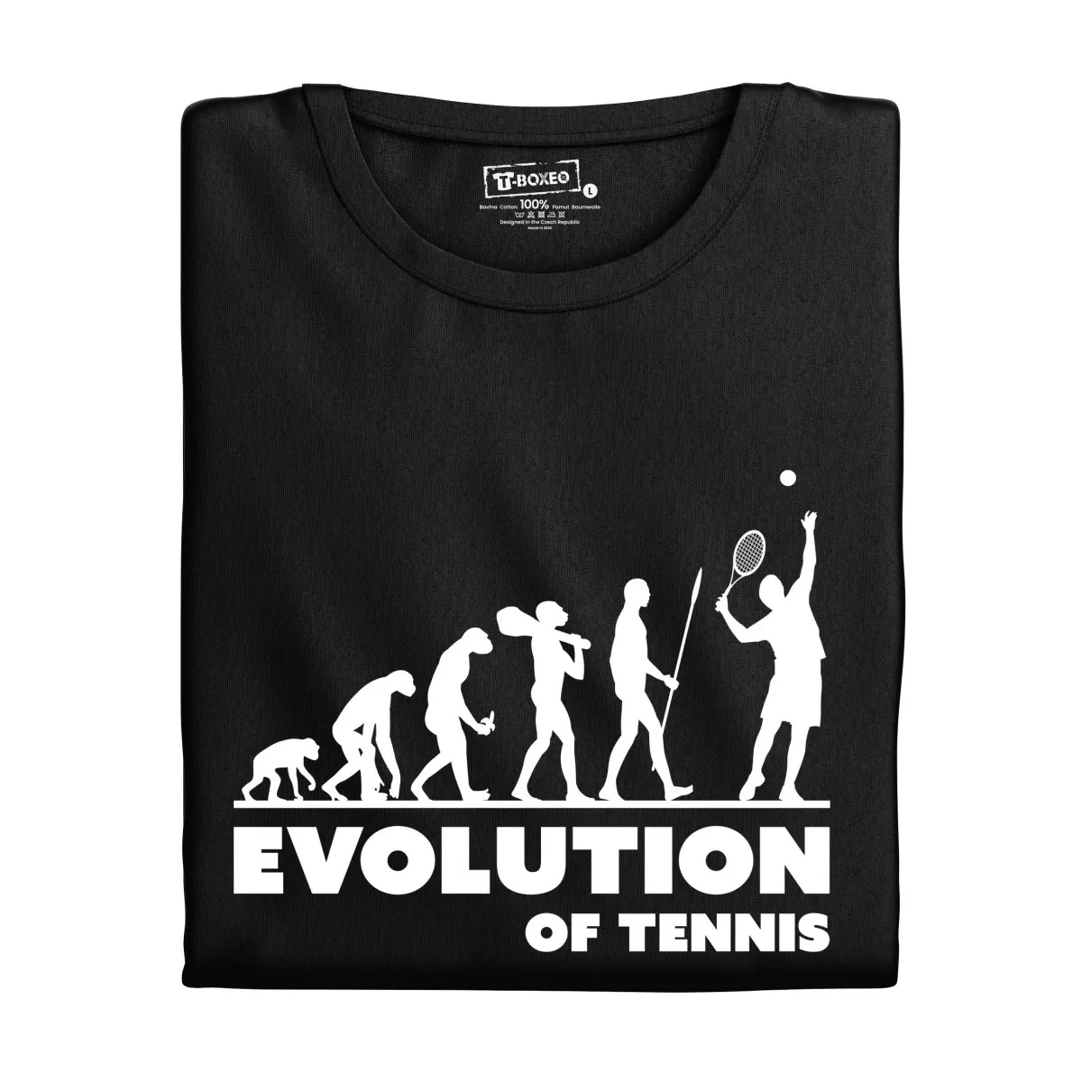 Pánské tričko s potiskem "Evolution of Tennis" | Dárek k narozeninám, svátku, výročí, vánocům | Dárek pro muže, ženu | Vtipné tričko | 100% bavlna | d