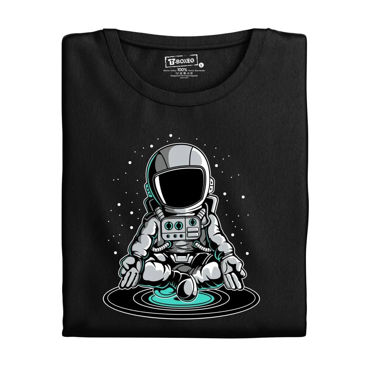 Pánské tričko s potiskem “Astronaut na vinylové desce” | Dárek k narozeninám, svátku, výročí, vánocům | Dárek pro muže, ženu | Vtipné tričko | 100% ba