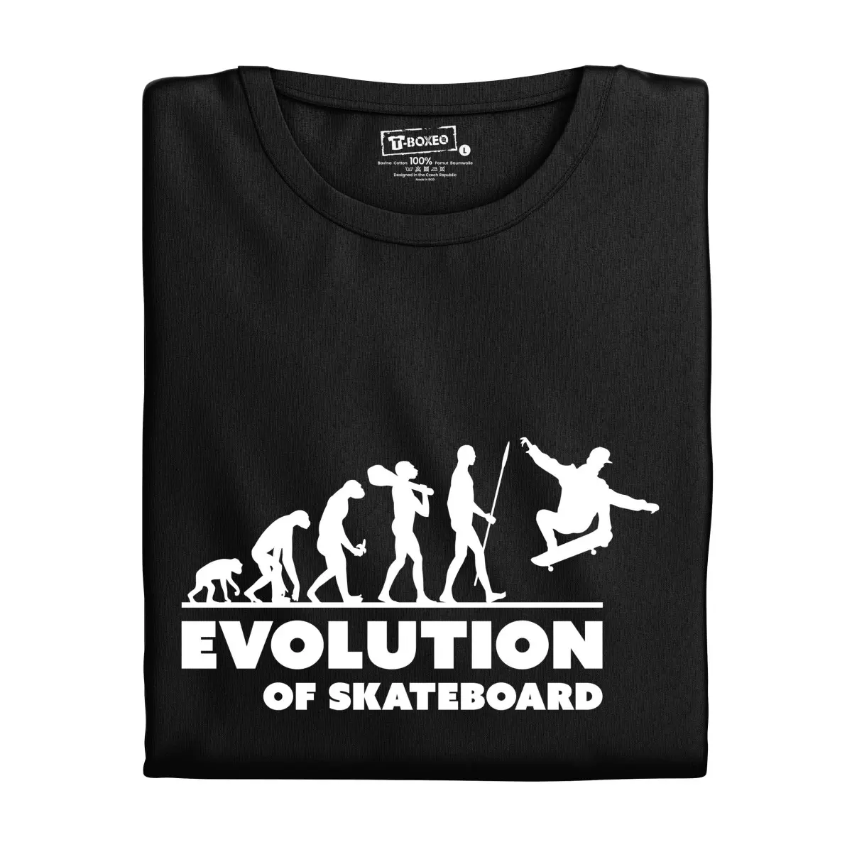 Pánské tričko s potiskem "Evolution of Skateboard" | Dárek k narozeninám, svátku, výročí, vánocům | Dárek pro muže, ženu | Vtipné tričko | 100% bavlna