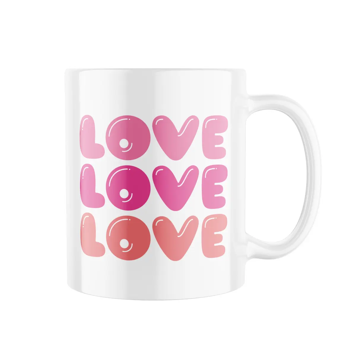 Keramický hrnek s potiskem Love, Love, Love