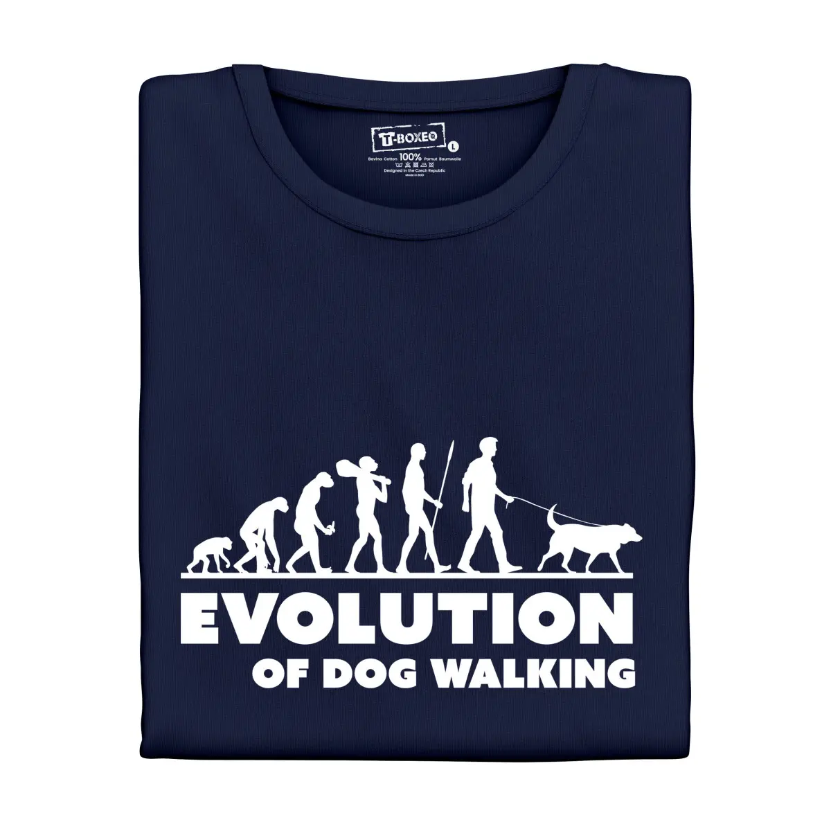 Dámské tričko s potiskem "Evolution of Dog walking" | Dárek k narozeninám, svátku, výročí, vánocům | Dárek pro muže, ženu | Vtipné tričko | 100% bavln