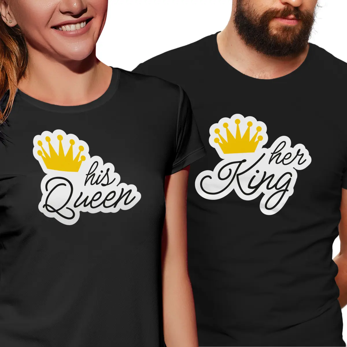 Pánské tričko s potiskem “Her King” | Dárek k narozeninám, svátku, výročí, vánocům | Dárek pro muže, ženu | Vtipné tričko | 100% bavlna | dárek k váno