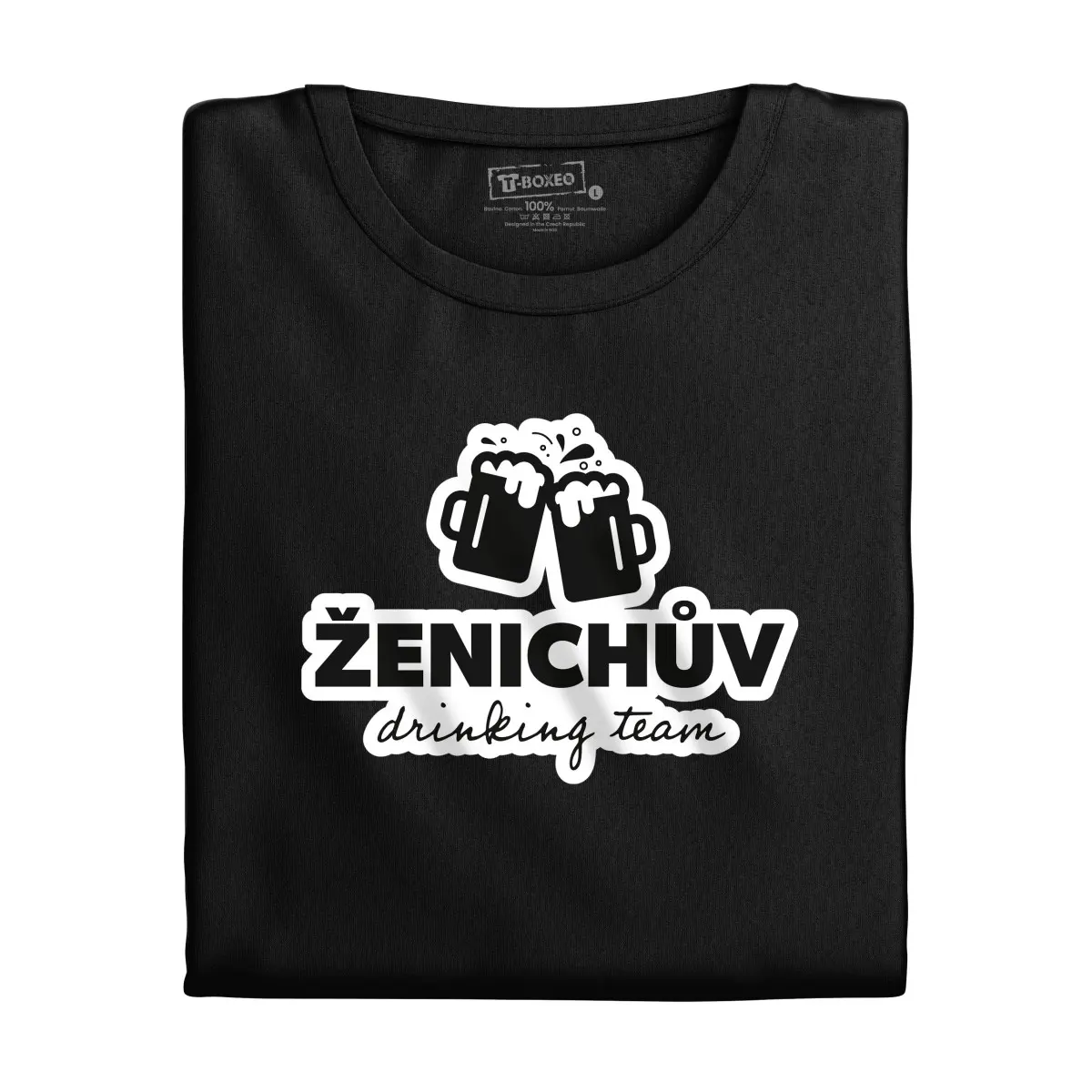 Pánské tričko s potiskem “Ženichův drinking team” | Dárek k narozeninám, svátku, výročí, vánocům | Dárek pro muže, ženu | Vtipné tričko | 100% bavlna