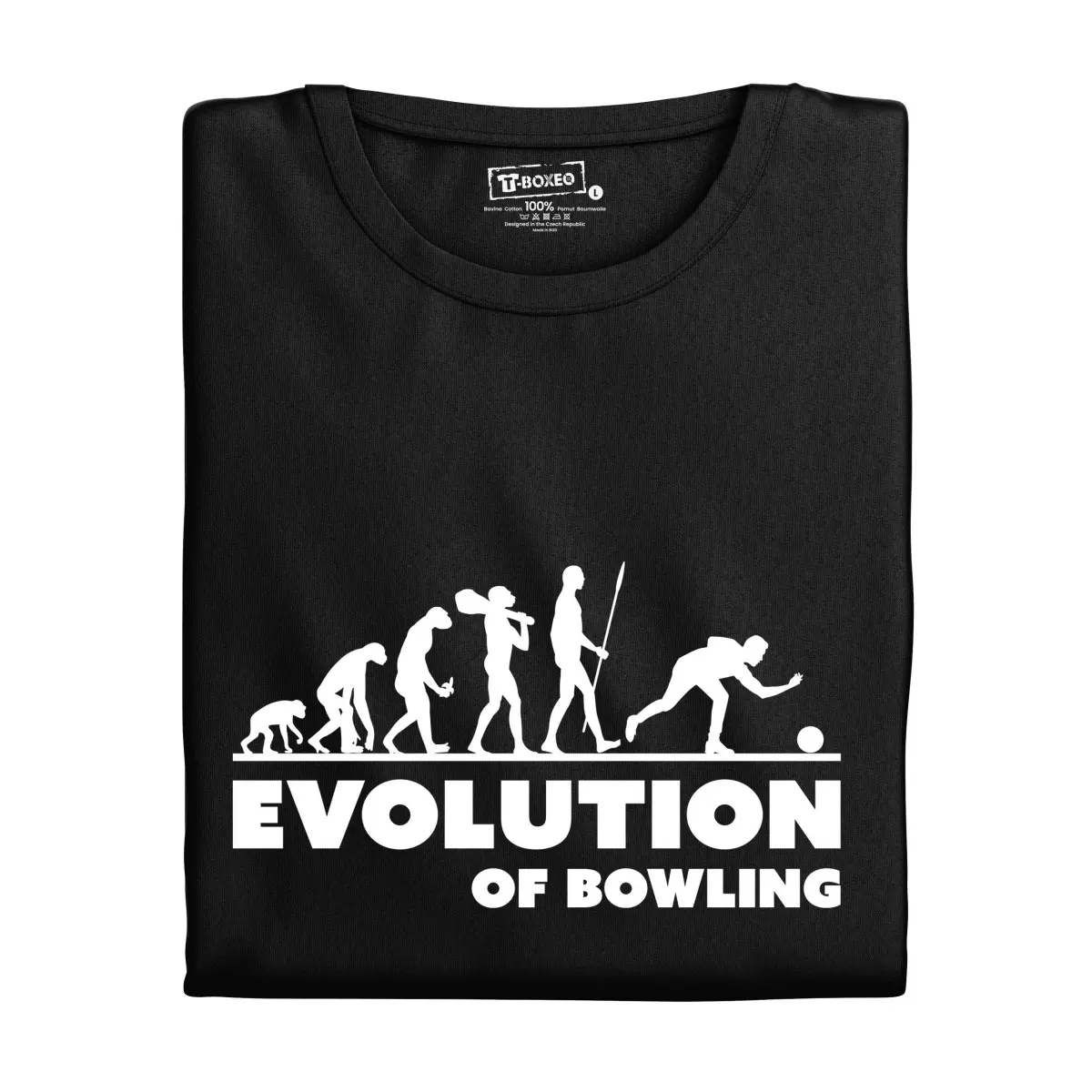 Pánské tričko s potiskem "Evolution of Bowling" | Dárek k narozeninám, svátku, výročí, vánocům | Dárek pro muže, ženu | Vtipné tričko | 100% bavlna |