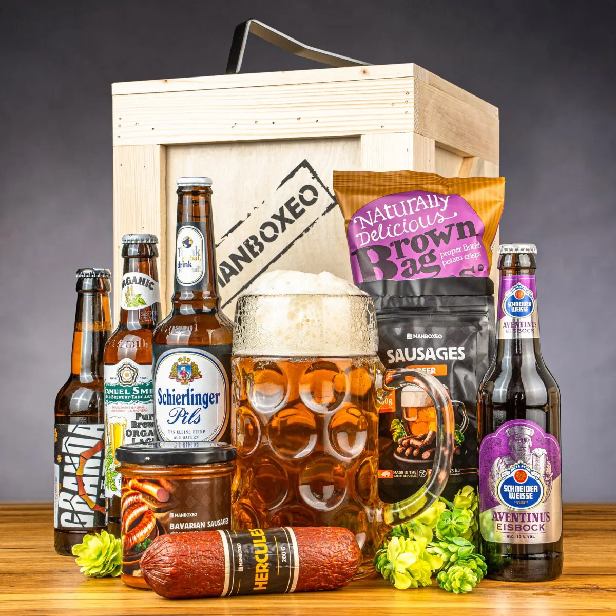 Manboxeo Bedna pro pivaře Oktoberfest limitovaná edice | Dárková bedna s páčidlem | Dárek pro muže, tátu, otce, tatínka, přítele, dědu | Dárky pro muž