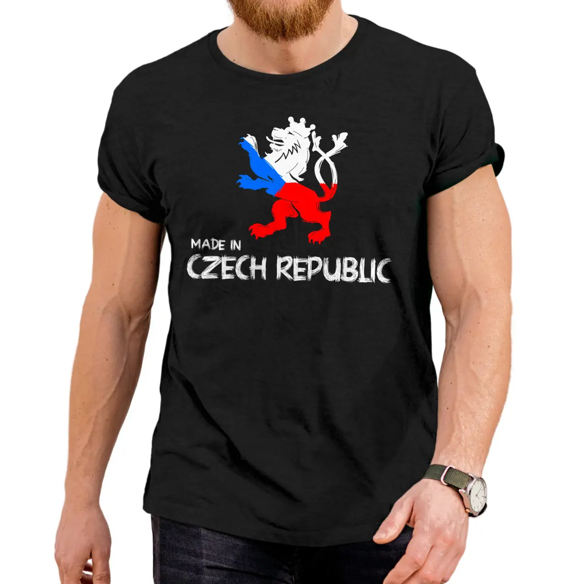 Pánské tričko s potiskem ”Made in Czech Republic” | Dárek k narozeninám, svátku, výročí, vánocům | Dárek pro muže, ženu | Vtipné tričko | 100% bavlna