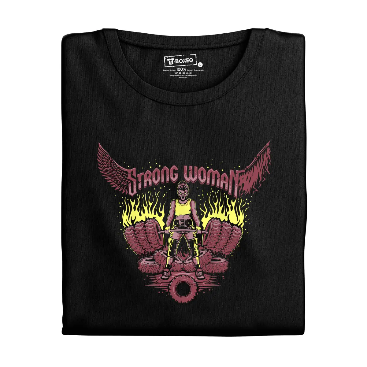 Dámské tričko s potiskem “Strong Woman” | Dárek k narozeninám, svátku, výročí, vánocům | Dárek pro muže, ženu | Vtipné tričko | 100% bavlna | dárek k