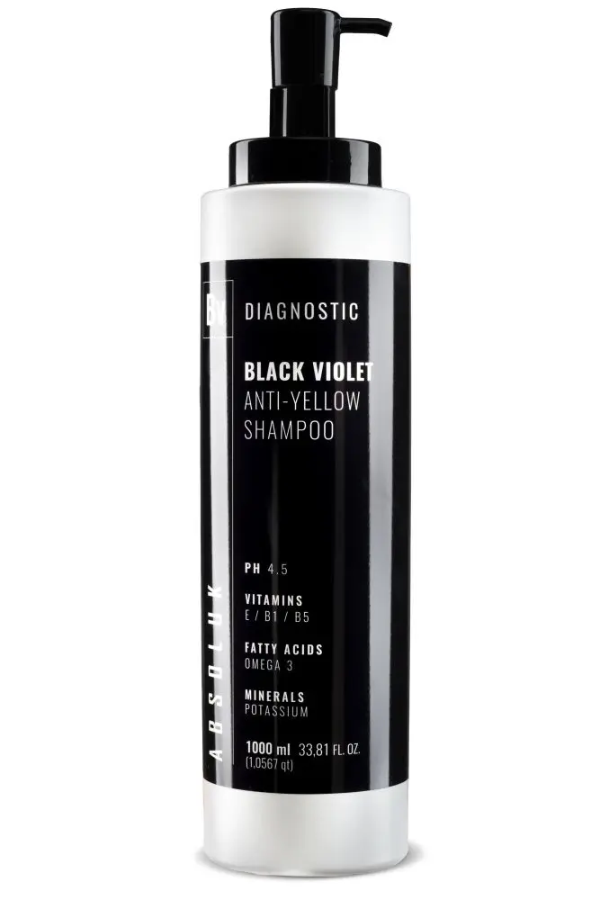 Absoluk Diagnostic Anti-Yellow Black Violet Shampoo 1000ml - Šampon proti žlutým tónům
