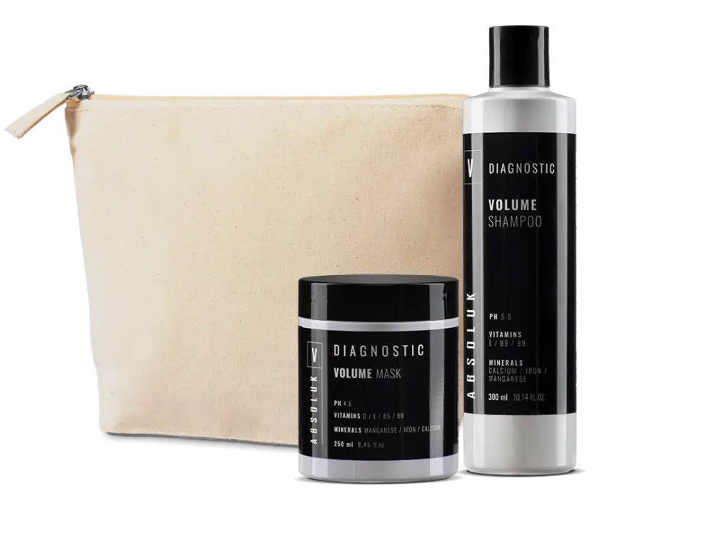 Absoluk Gift Set Volume - Objemový set na vlasy šampon + maska + taštička