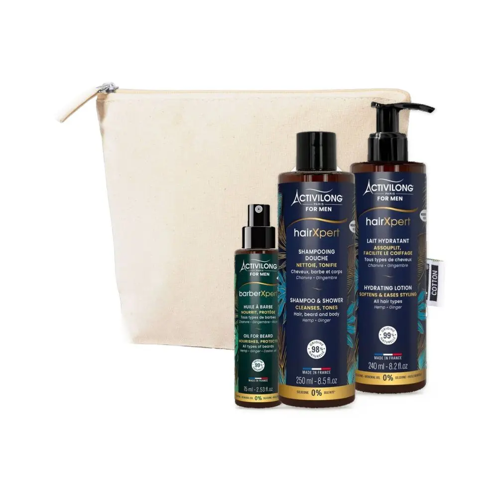 Activilong For Men Gift Set Complete - Pánský set šampon + olej + mléko + taštička