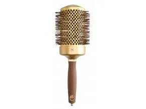 Kulatý foukací kartáč na vlasy Olivia Garden Expert Blowout Shine Gold a Brown - 65 mm (ID2052) + dárek zdarma