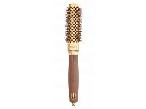 Čtverhranný foukací kartáč na vlasy Olivia Garden Expert Blowout Straight Gold a Brown - 20 mm (ID2057) + dárek zdarma