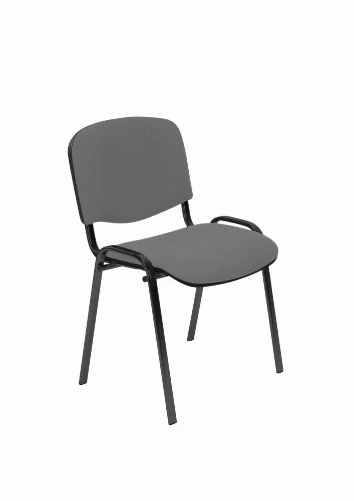 Jednací židle ISO — kov, látka, černá / šedá