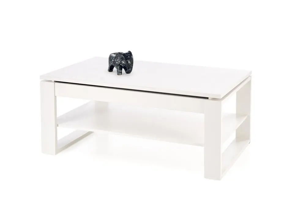 Konferenční stolek BETTY s úložným prostorem — 120x65x50 cm, bílá