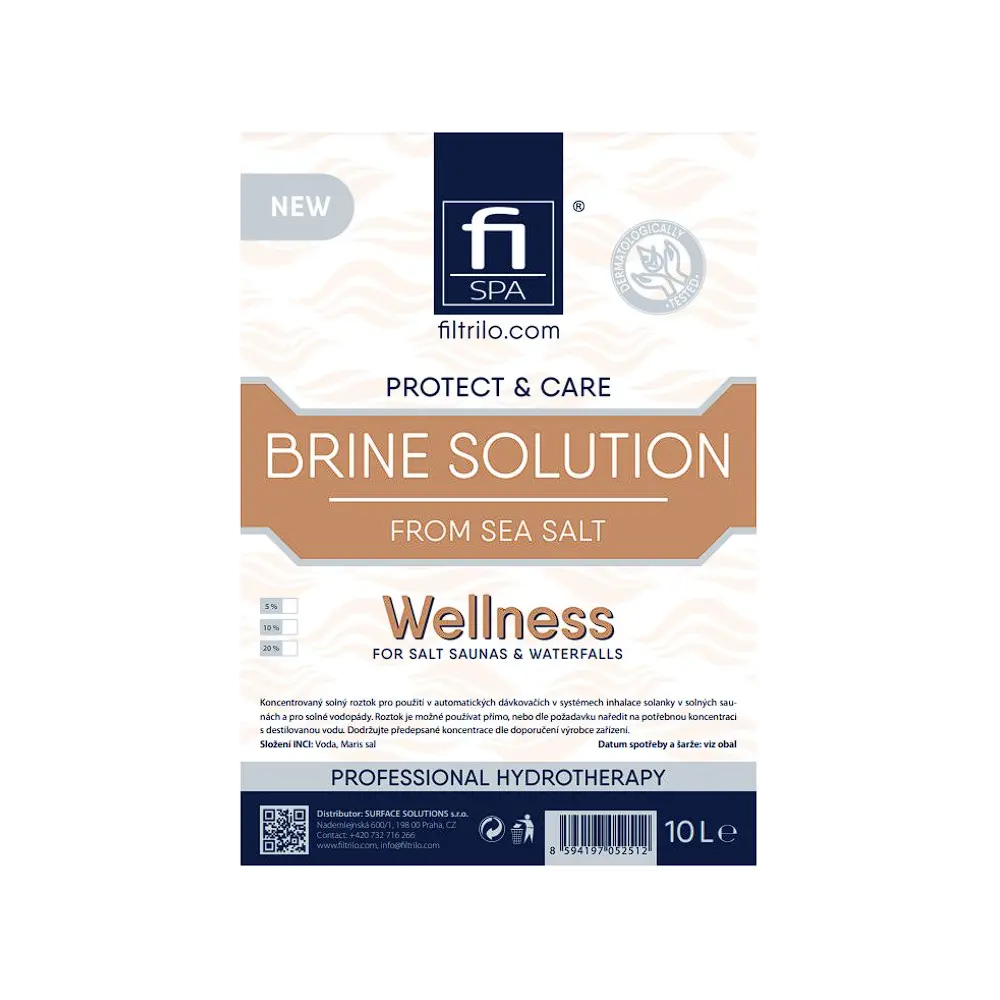 Fi SPA Brine solution solný roztok pro solné sauny a vodopády z mořské soli 20% 10L