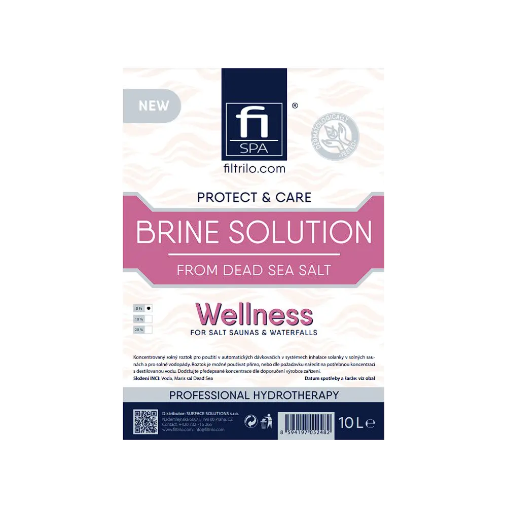 Fi SPA Brine solution solný roztok pro solné sauny a vodopády z Mrtvého moře 10% 10L