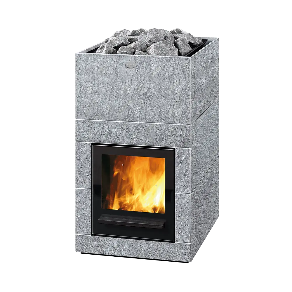 Tulikivi saunová kamna na dřevo Hile TBH 20 kW s mastkovým obkladem