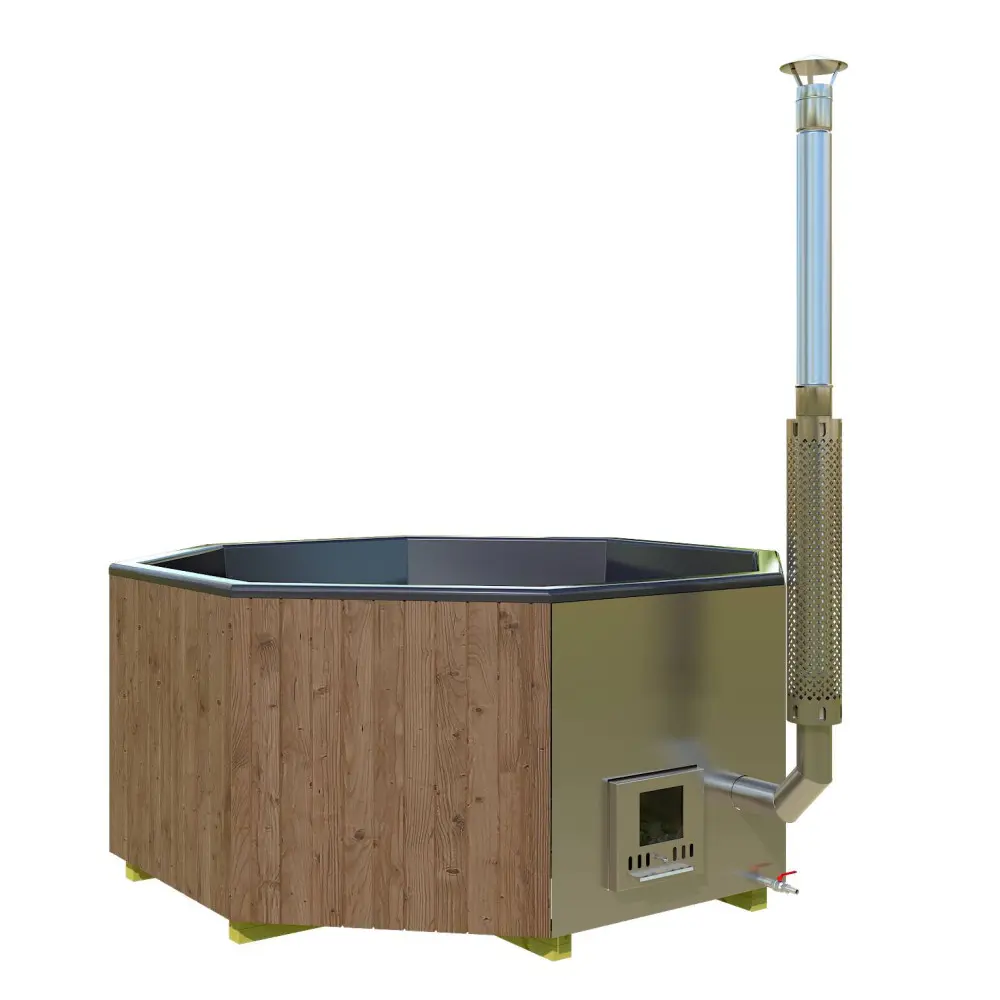 Koupací sud MulliXKing/DeLux 240 s integrovanými kamny 30 kW Šedá