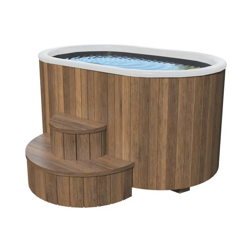 Koupací sud Ofuro s integrovanými plynovými kamny 32 kW Bílý