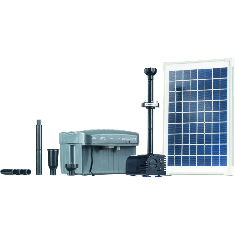 Solární efektové čerpadlo HEISSNER 750 l/h s baterií a LED osvětlením SP760-L