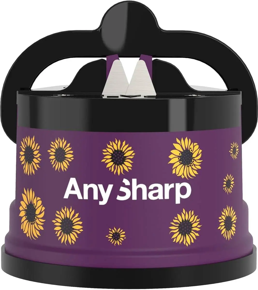 AnySharp Brousek na nože Elite s plastovým tělem, slunečnice, purpurová ASKSSUNFLOWERS