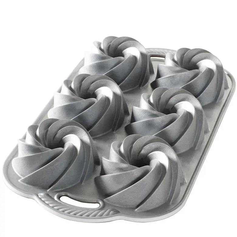 Nordic Ware Forma na mini bábovky Heritage, 6 formiček, stříbrná, 950 ml 88037