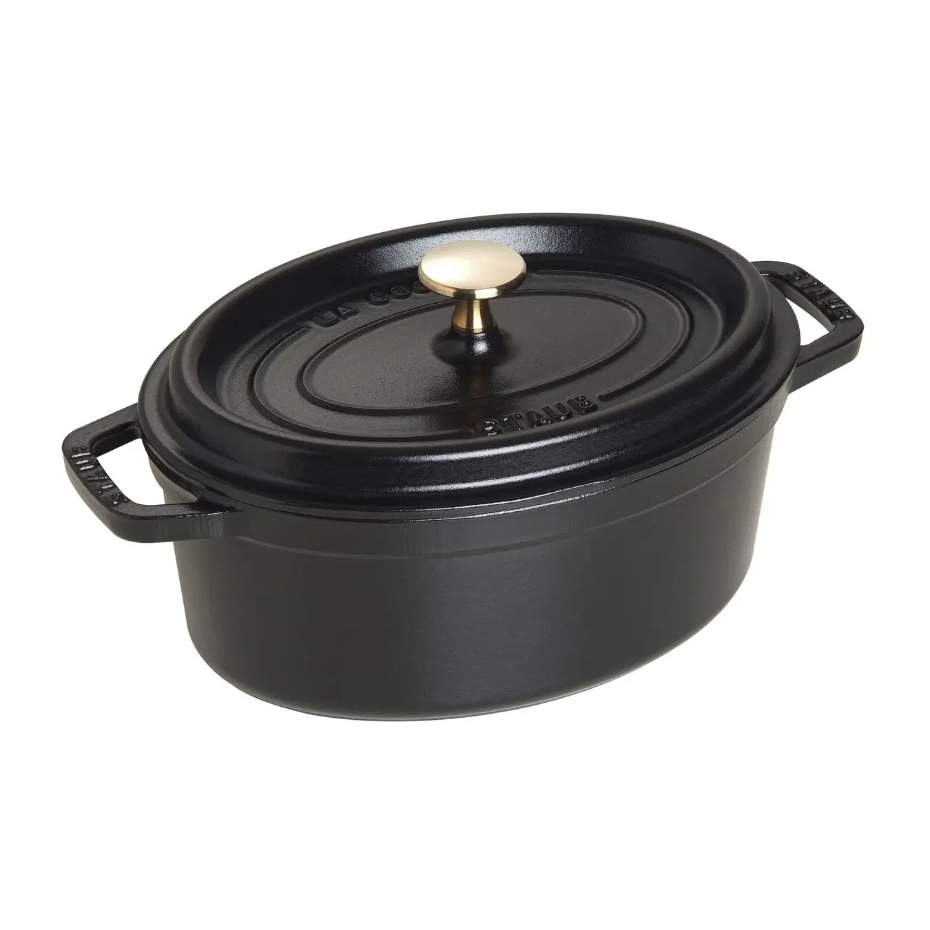 Staub Oválny liatinový hrniec s pokrievkou Cocotte, 23 cm / 2,35 l, černá 1003189