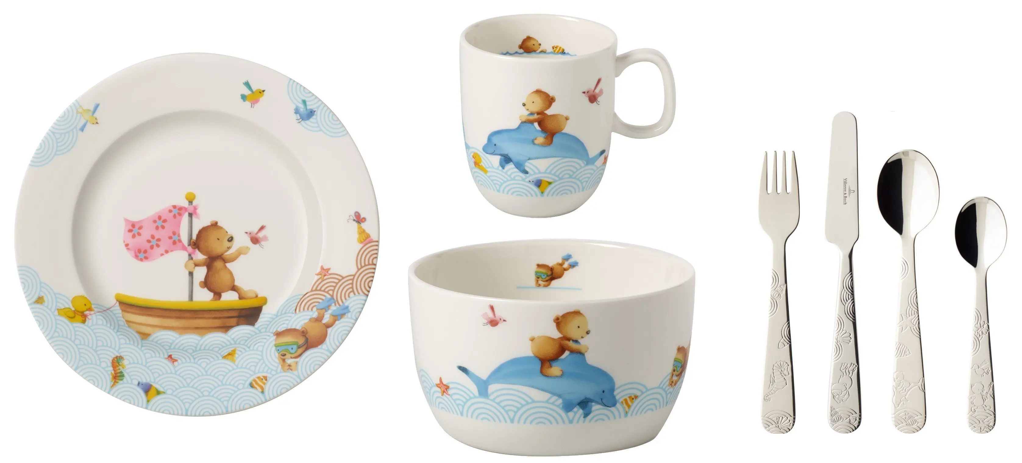 Villeroy & Boch Happy as a Bear dětská jídelní sada, 7 ks 14-8664-8435