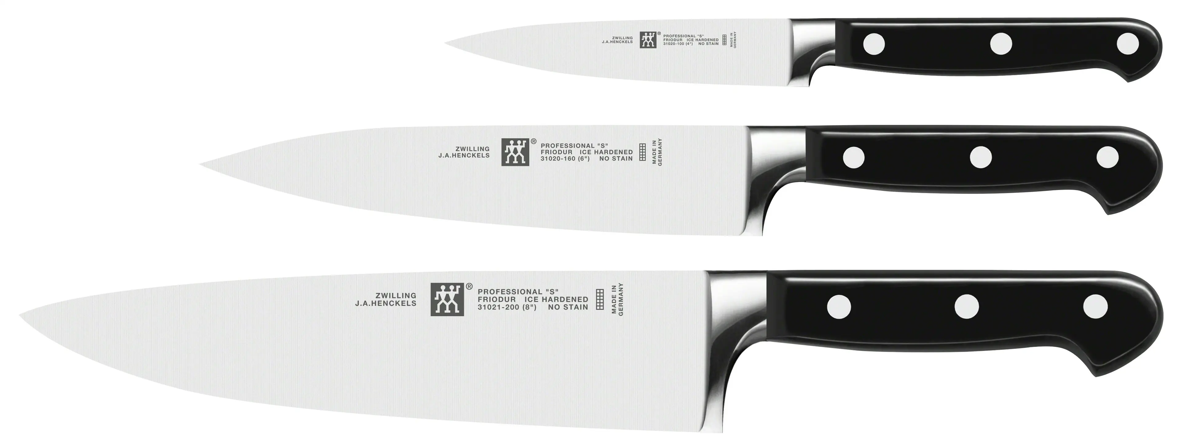 Zwilling Professional “S“ sada nožů, 3 ks (kuchařský, plátkovací, špikovací) 1002325