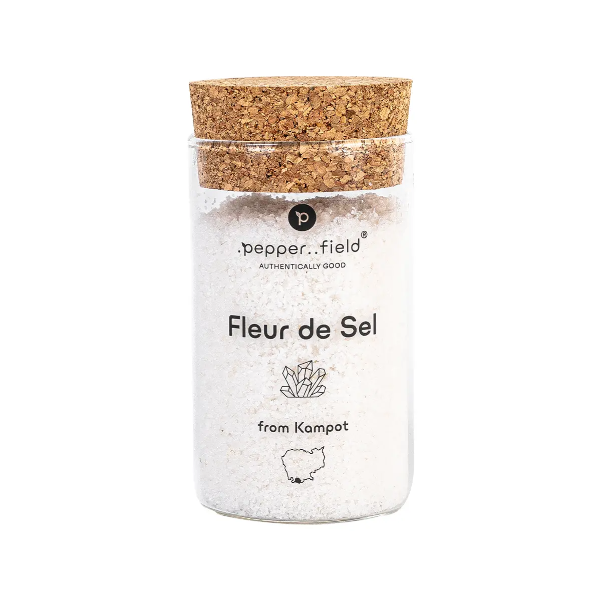 Pepperfield Solný květ - Fleur de Sel ve skleněné dóze 160 g FLEUR-DE-SEL-GLASS-160-GIFT