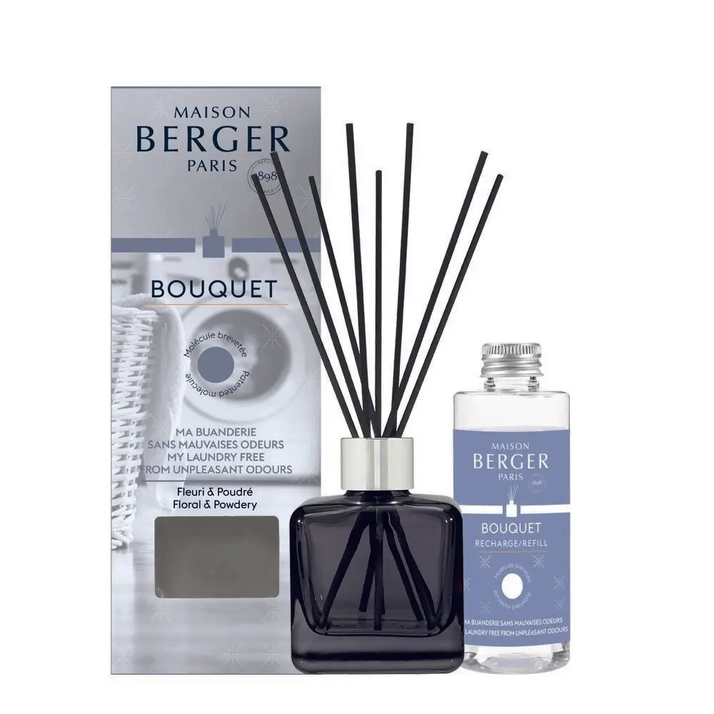 Maison Berger Paris Aroma difuzér Cube + náplň Proti zápachu z prádelny – Květinová vůně 100 ml 7765