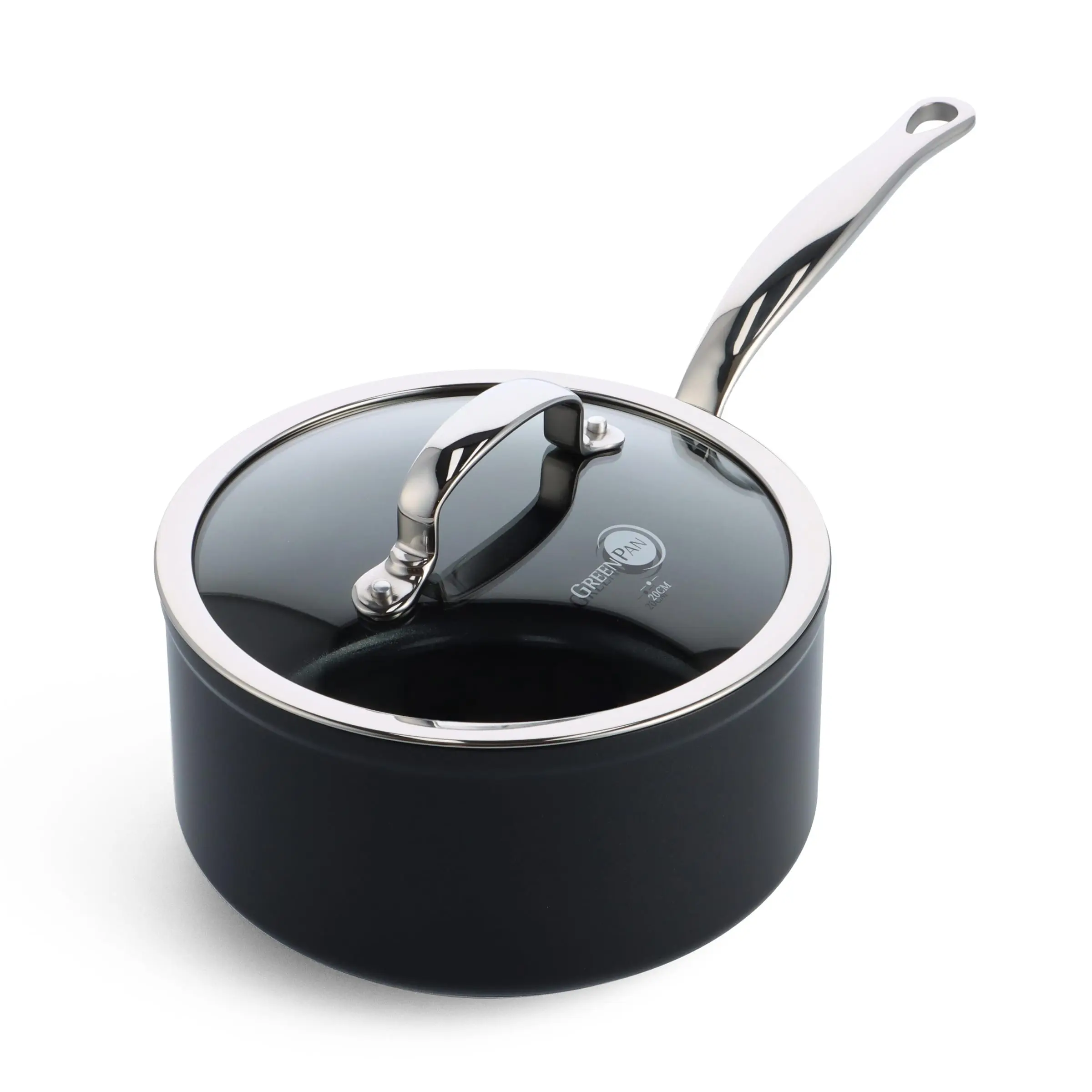 GreenPan Omáčník s nepřilnavým keramickým povrchem s poklicí Barcelona Pro, Ø 20 cm / 3,1 l, černá CC005332-001