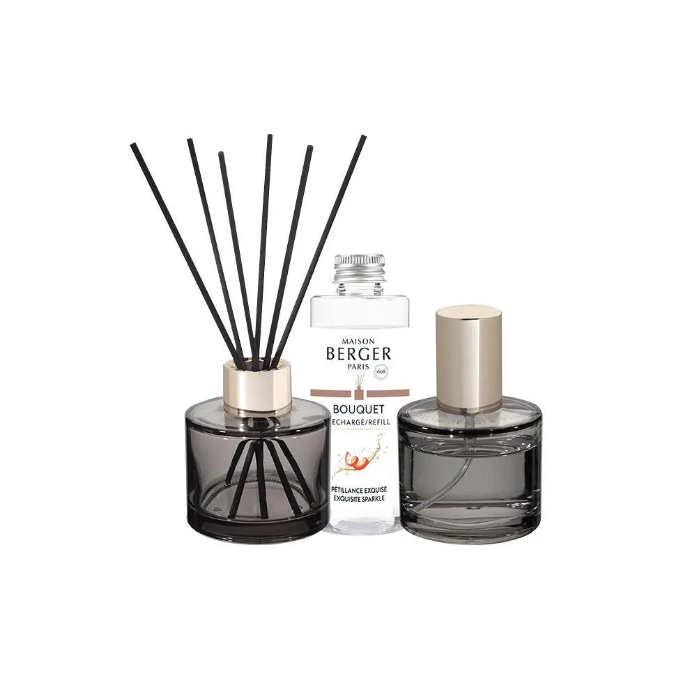 Maison Berger Paris Dárková sada Duo Mini: aroma difuzér Rosalie s náplní 90 ml + bytová vůně 50 ml, Intenzivní třpyt 7859
