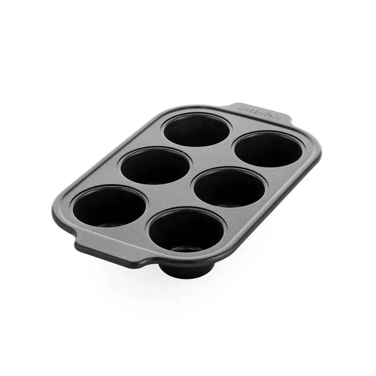 GreenPan Nepřilnavá forma na pečení 6 ks muffinů, Bistro, černá CC007765-001