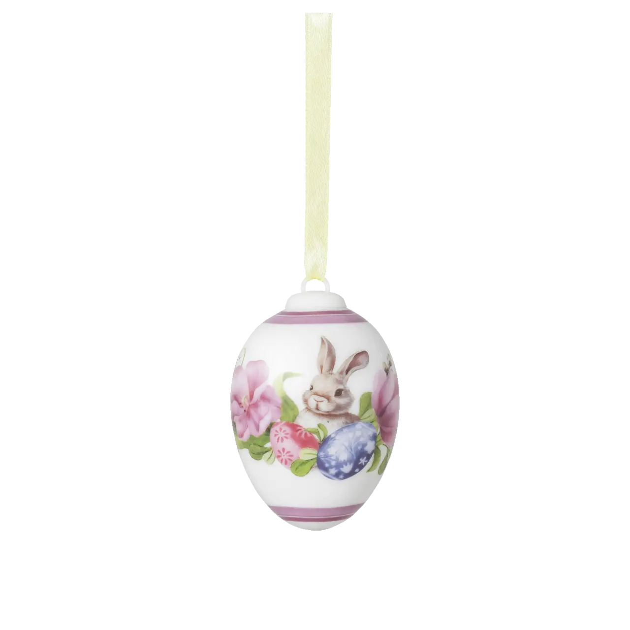 Rosenthal Velikonoční porcelánová závěsná dekorace vajíčko "Zajíček s tulipány", Ø 4,5 cm 02254-723946-27957