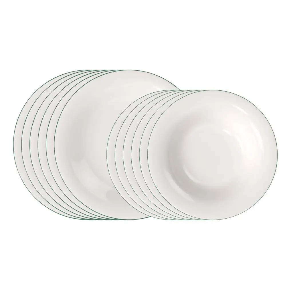Villeroy & Boch Sada porcelánových talířů Green Lines, 12 ks 10-1323-7609