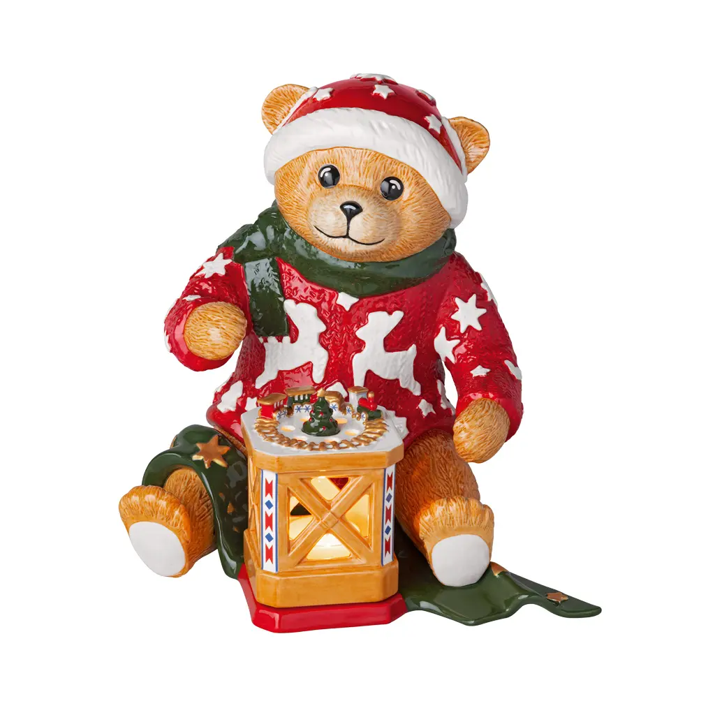 Villeroy & Boch Svícen, medvídek s lucernou Christmas Toys Memory, 25 cm 14-8602-6552