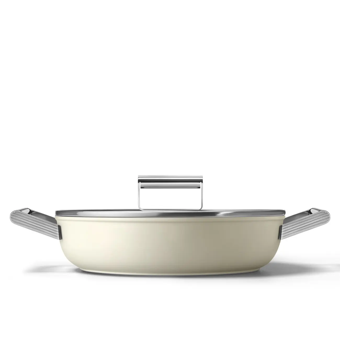 Smeg Soté pánev s keramickým nepřilnavým povrchem, ∅ 28 cm, matná krémová DPF2812CRM