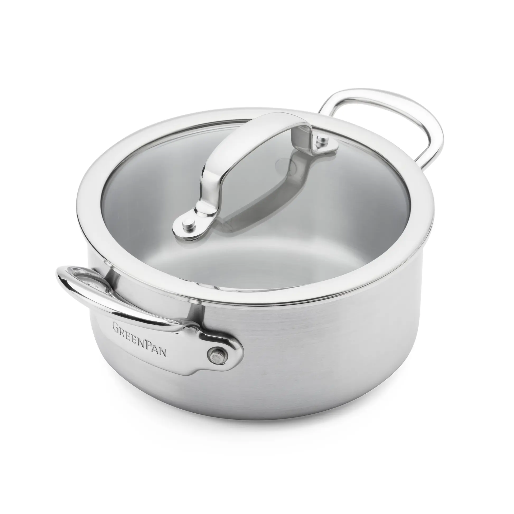 GreenPan Nerezový hrnec Premiere Pro se skleněnou poklicí, Ø 18 cm / 2,13 l CC010236-001